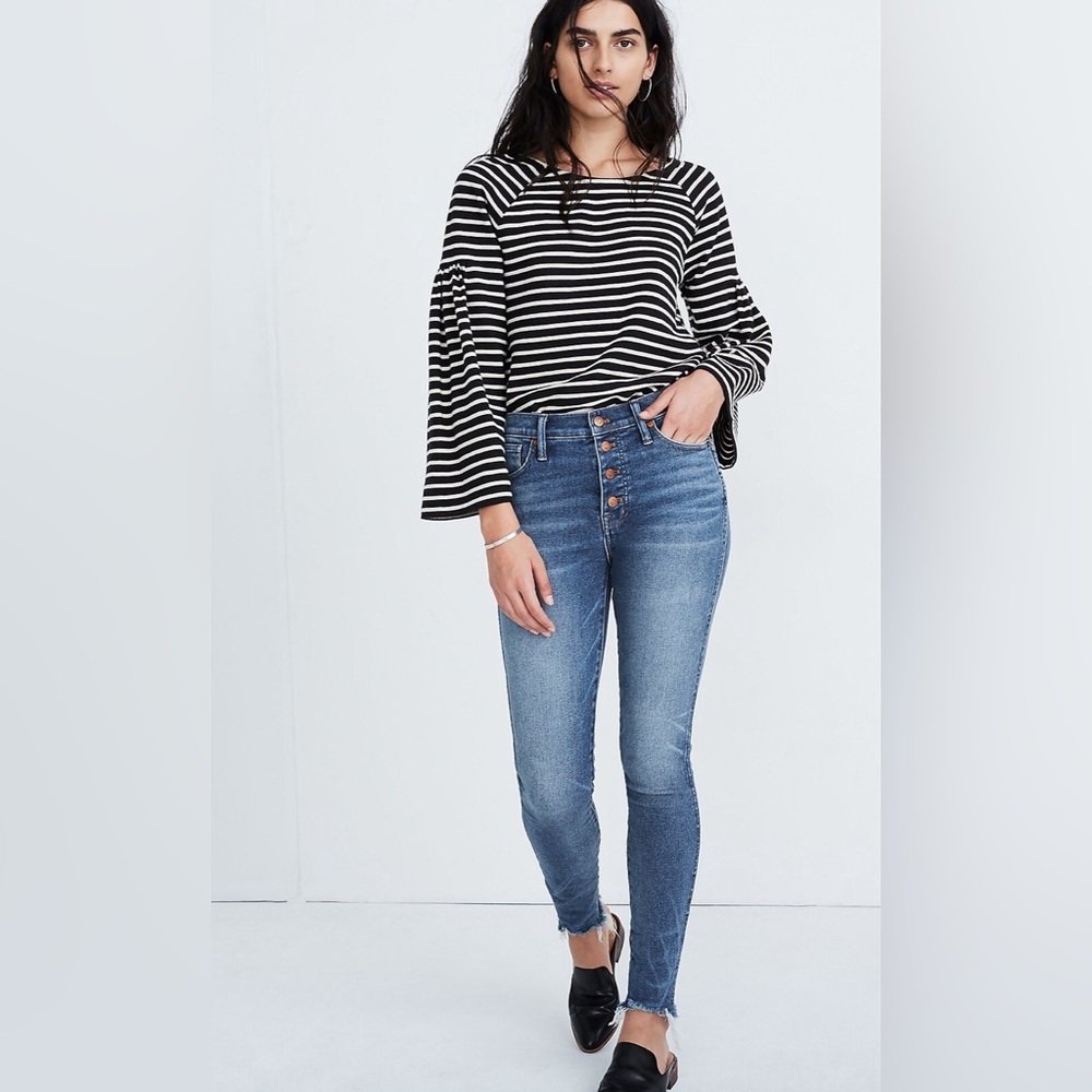 Madewell Petite 10" High-Rise Skinny Jeans in Cordova Wash: Button-Front Edition